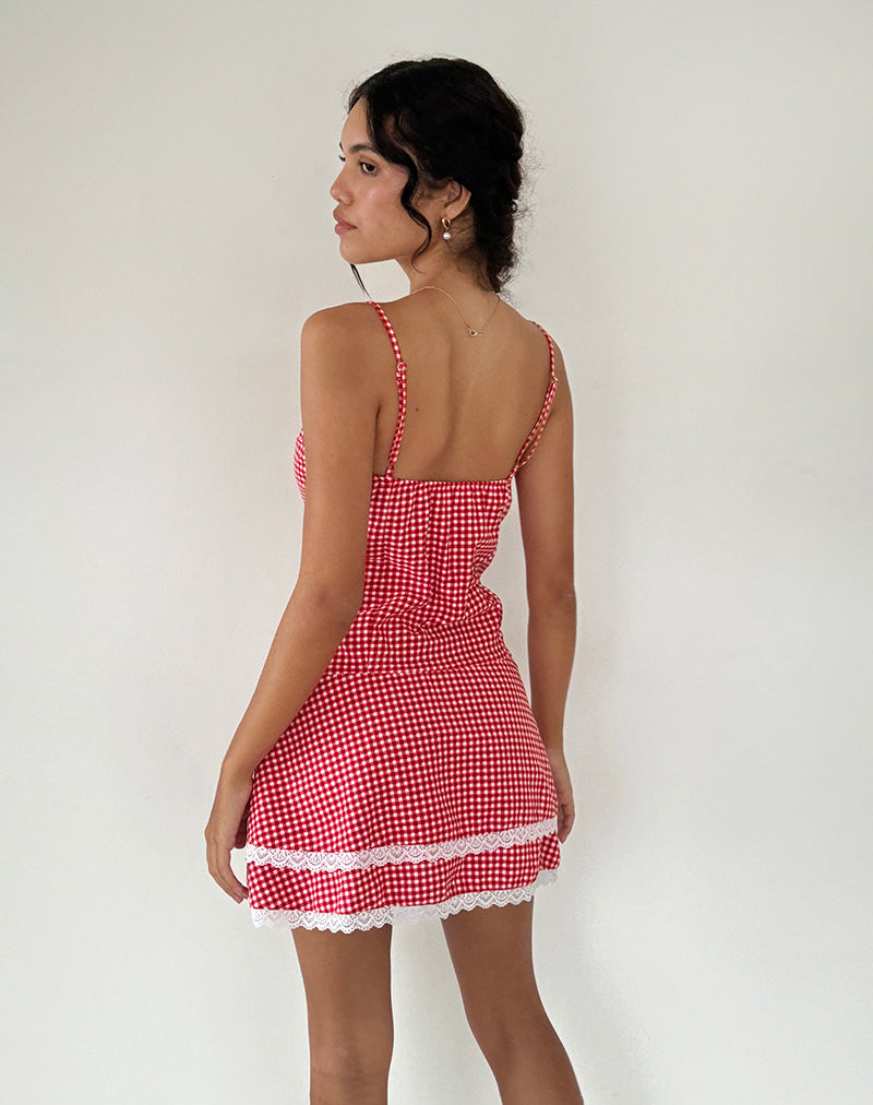 Imagen de Flossie Mini Dress in Red Gingham