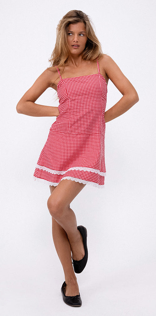 Imagen de Flossie Mini Dress in Red Gingham