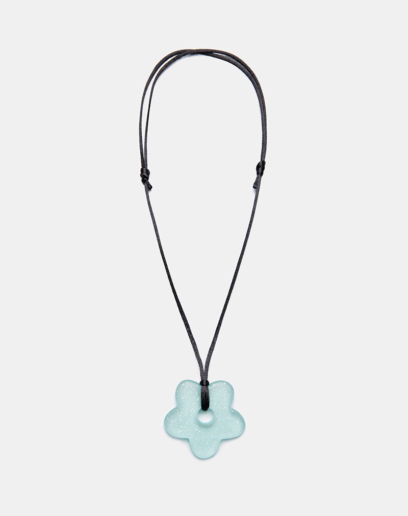 Imagen de Collar Flor de Resina Azul