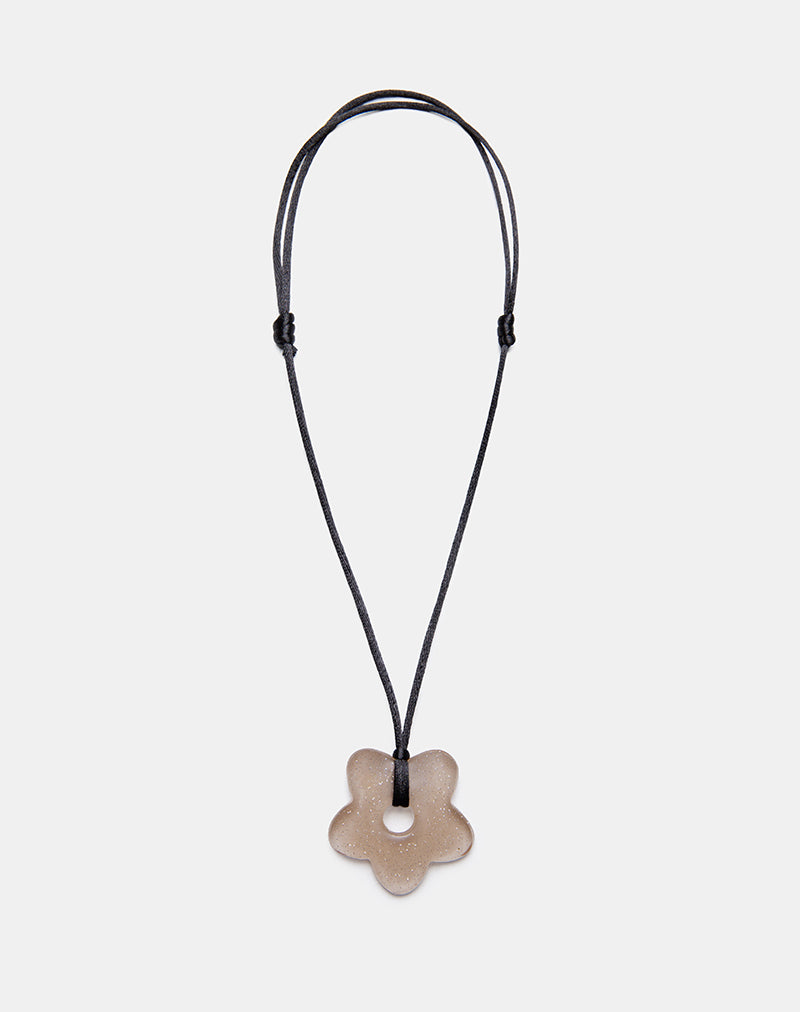 Imagen de Collar Flor de Resina Marrón