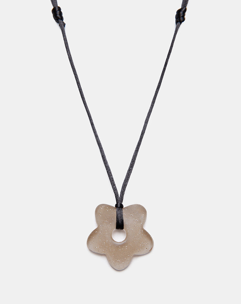 Imagen de Collar Flor de Resina Marrón