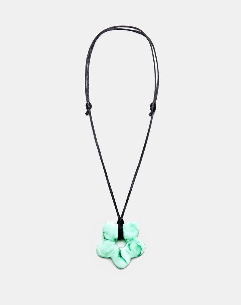 Imagen de Collar Flor de Resina Verde