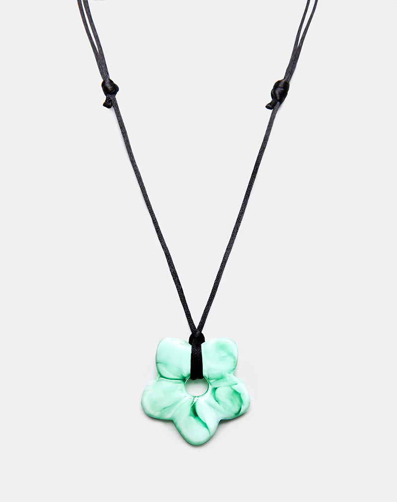 Collar Flor de Resina Verde
