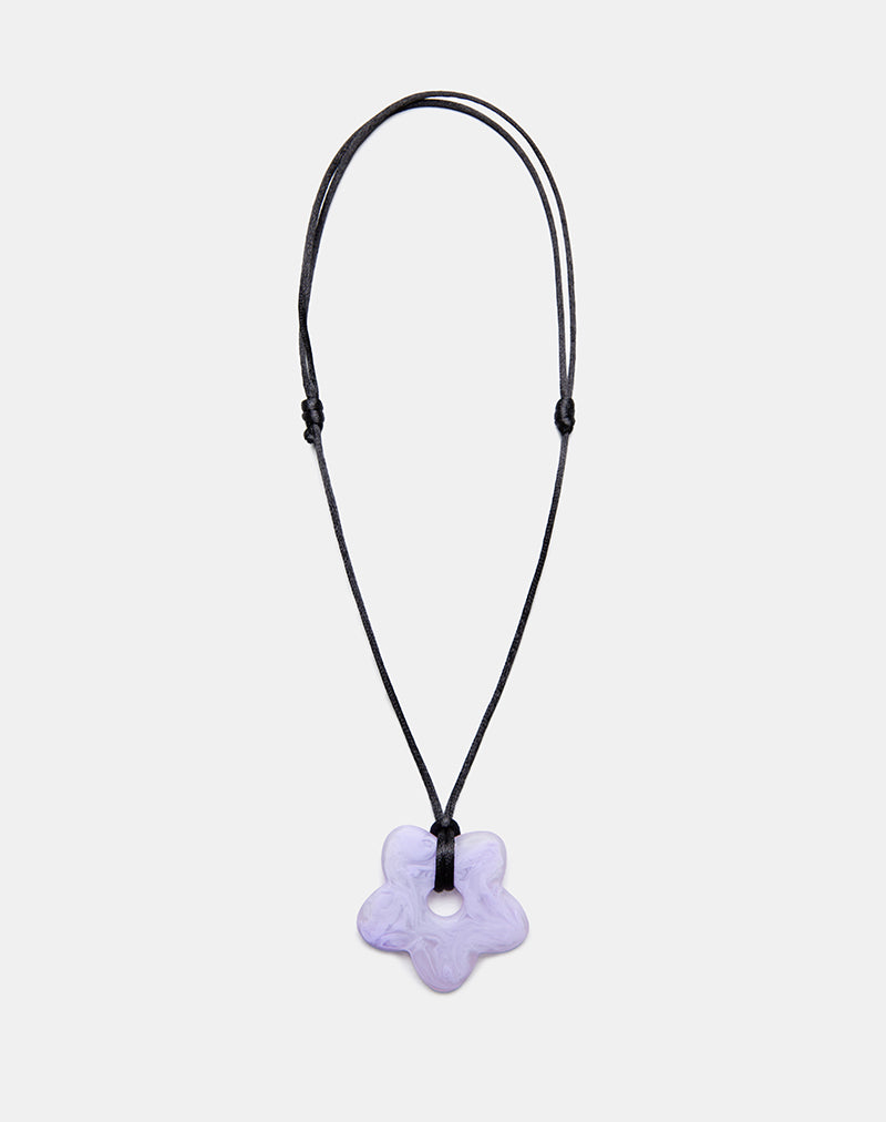 Collar Flor de Resina Lila