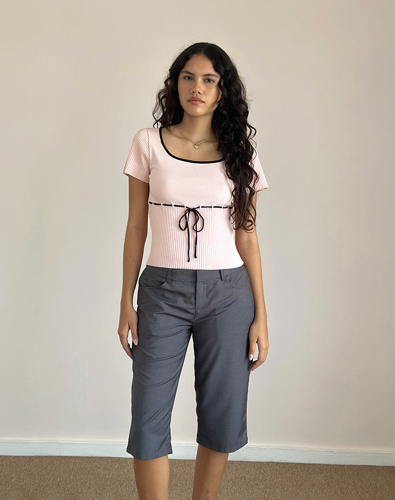 Imagen de Frauke Top en rosa rubor con negro