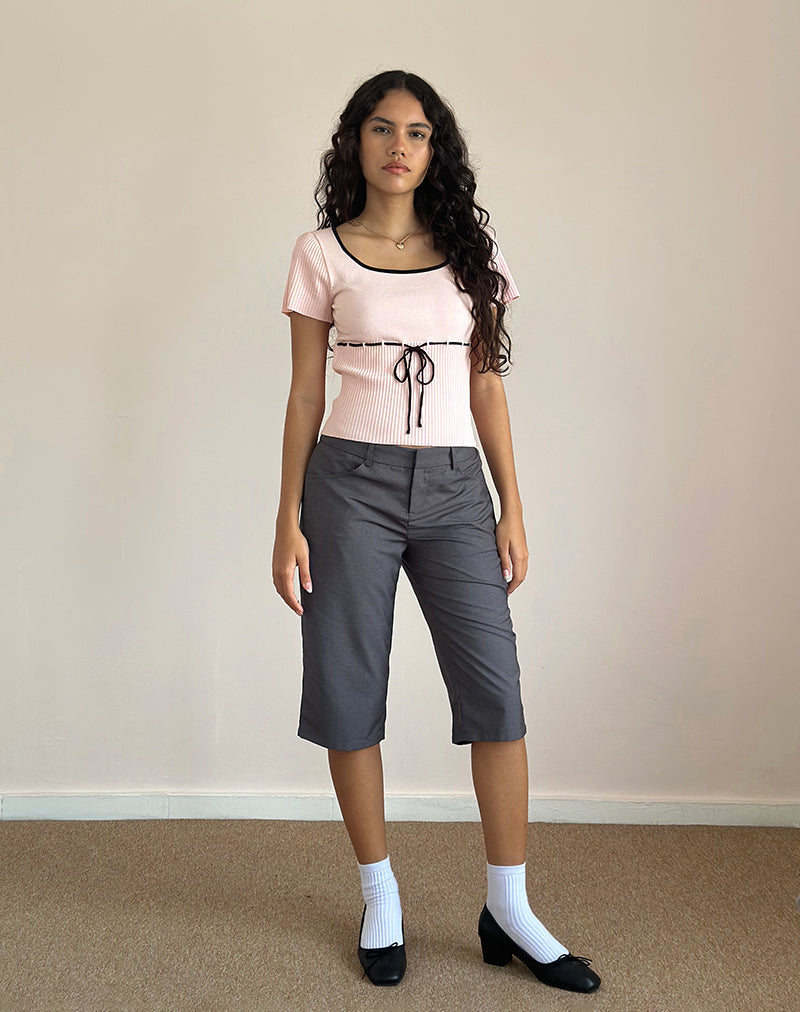 Imagen de Frauke Top en rosa rubor con negro