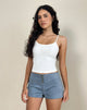 Imagen de Samila Hotpant con costuras en ante Dusty Blue