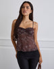 Imagen de Fierza Cami Top en Doodle Flower Flock Marrón