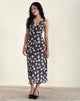 Imagen del vestido Gabriela Midi en Falling Rose Negro azabache
