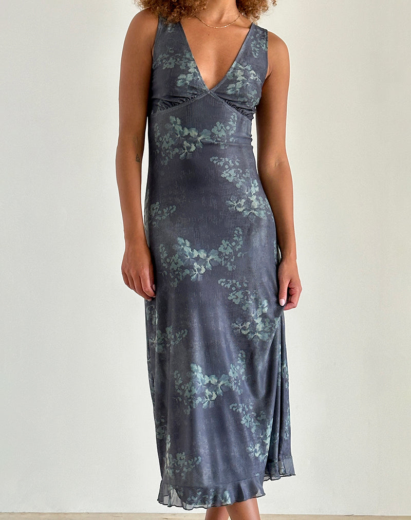 imagen de Gabriela Midi Dress in Faded Botanical Green
