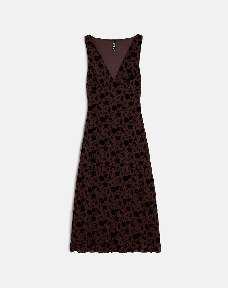 Imagen del vestido Gabriela Midi en Garden Floral Marrón