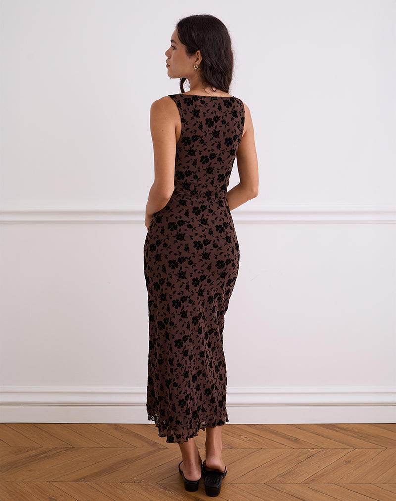 Imagen del vestido Gabriela Midi en Garden Floral Marrón