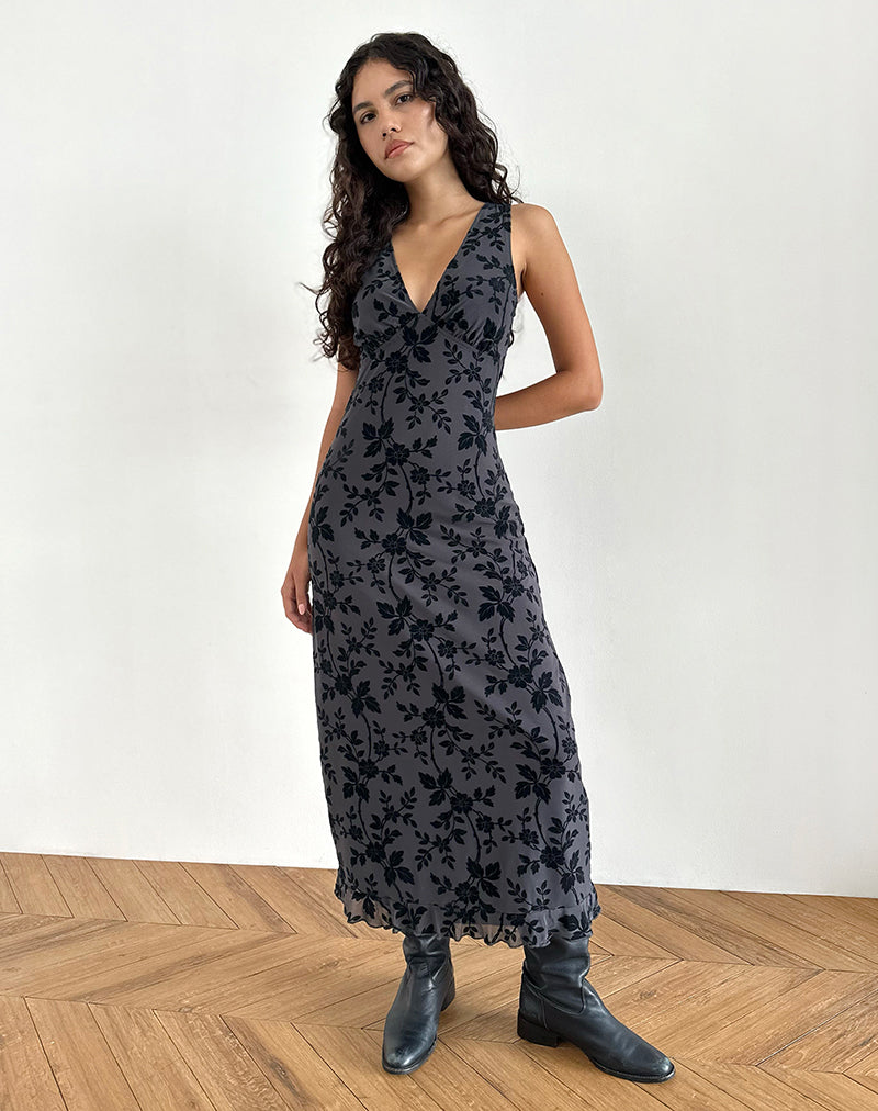 Imagen del Vestido Gabriela en Parra Floral Ocean Storm
