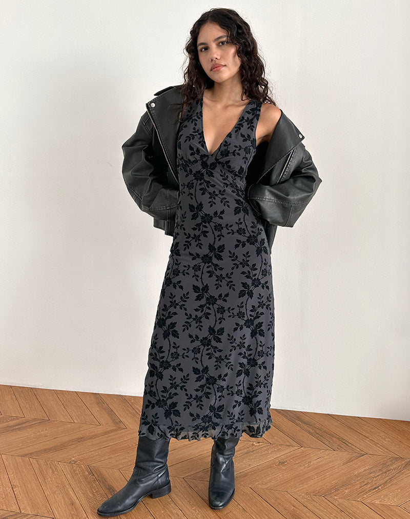 Imagen del Vestido Gabriela en Parra Floral Ocean Storm