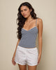Imagen de Gaika Cami Top en Seersucker Gingham Azul Marino