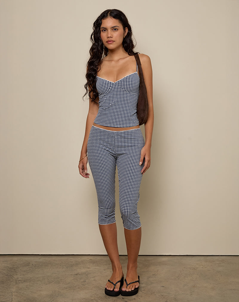 Imagen de Gaika Cami Top en Seersucker Gingham Azul Marino