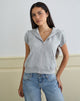 Imagen de Galia Sudadera de manga corta con cremallera en Grey Marl