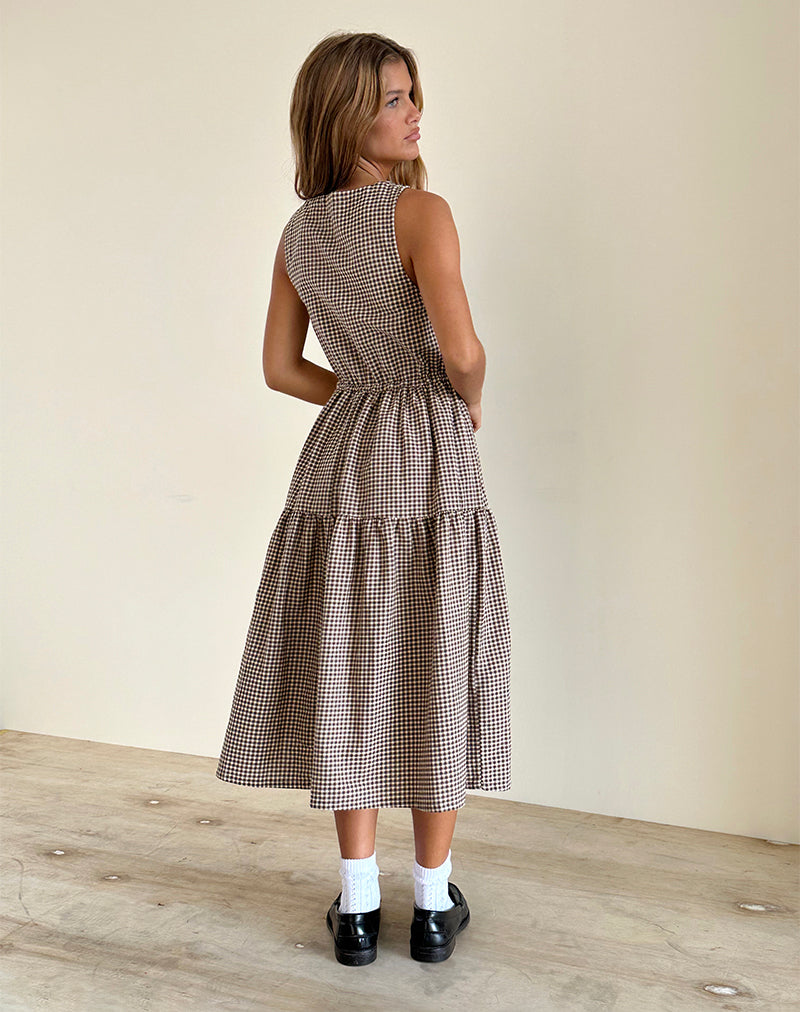 Imagen de Galuh Smock Dress in Mini Brown Gingham