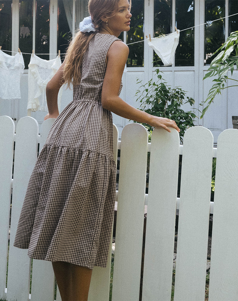 Imagen de Galuh Smock Dress in Mini Brown Gingham