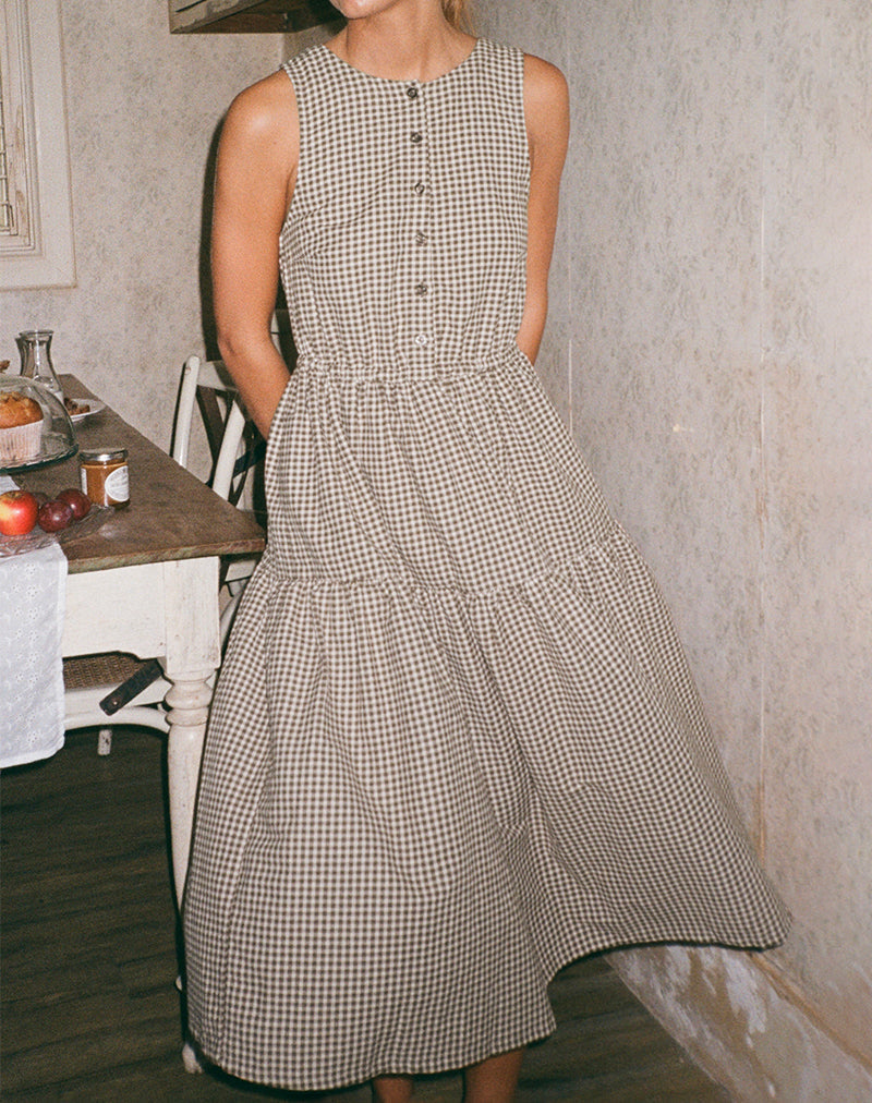 Imagen de Galuh Smock Dress in Mini Brown Gingham