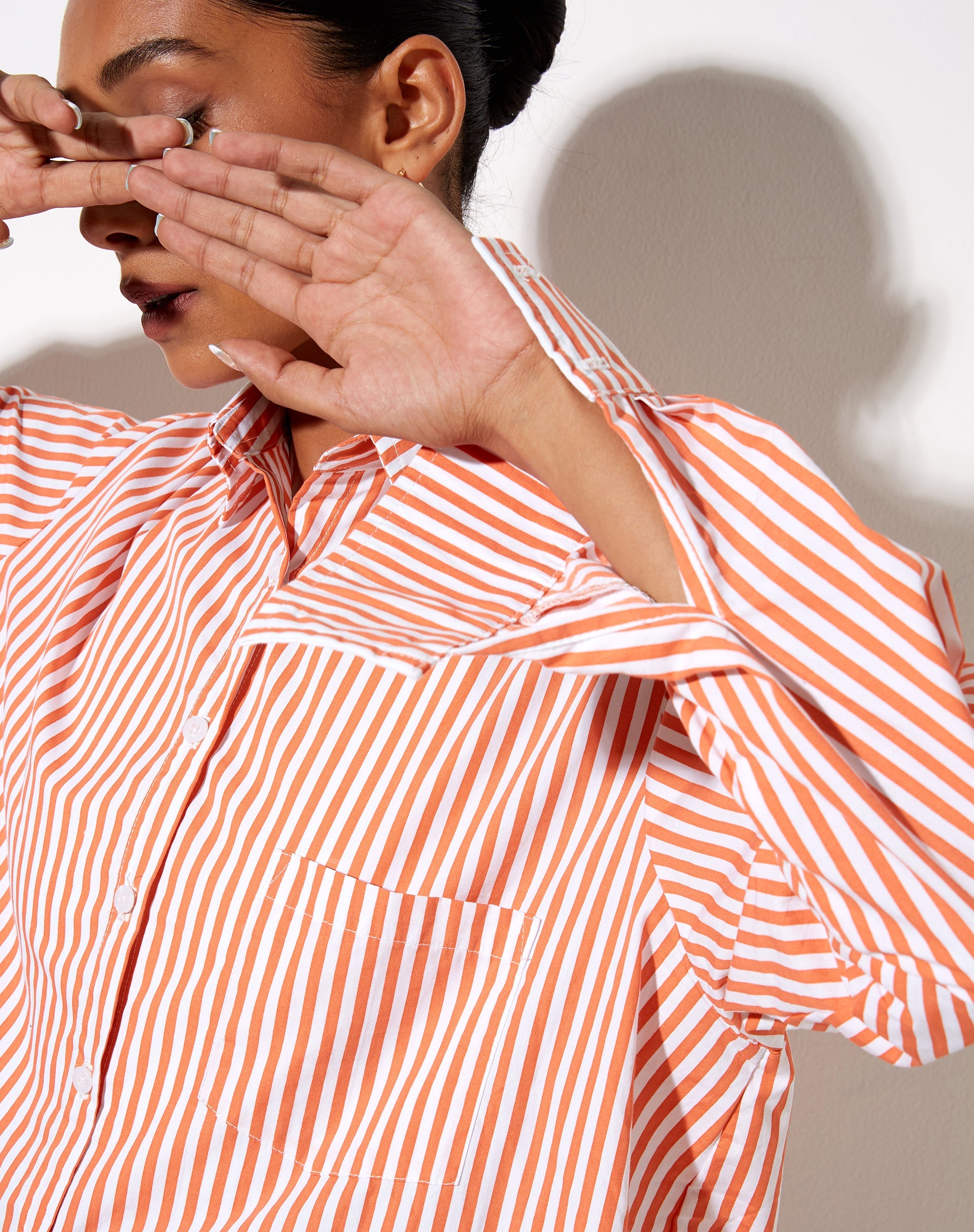 Imagen de la camisa Gane de rayas verticales naranja