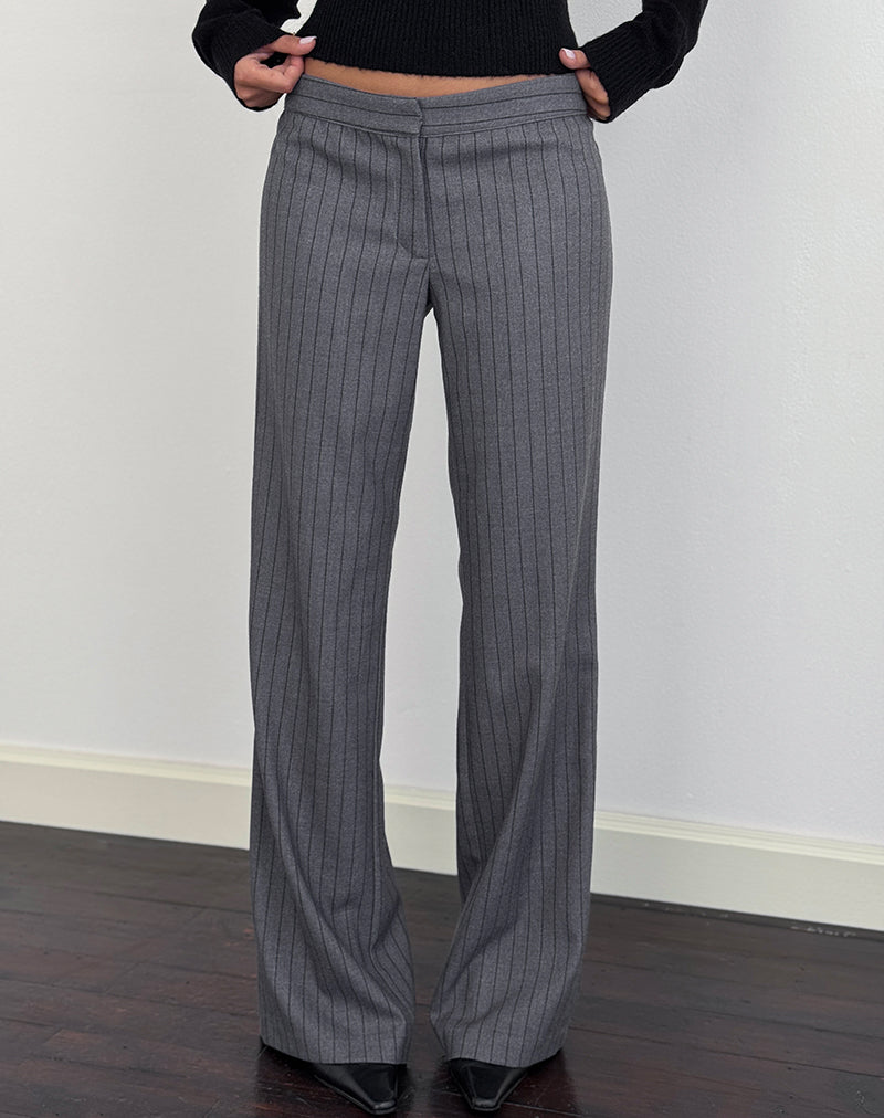 Imagen de Ganta Slim Trouser in Pinstripe Charcoal