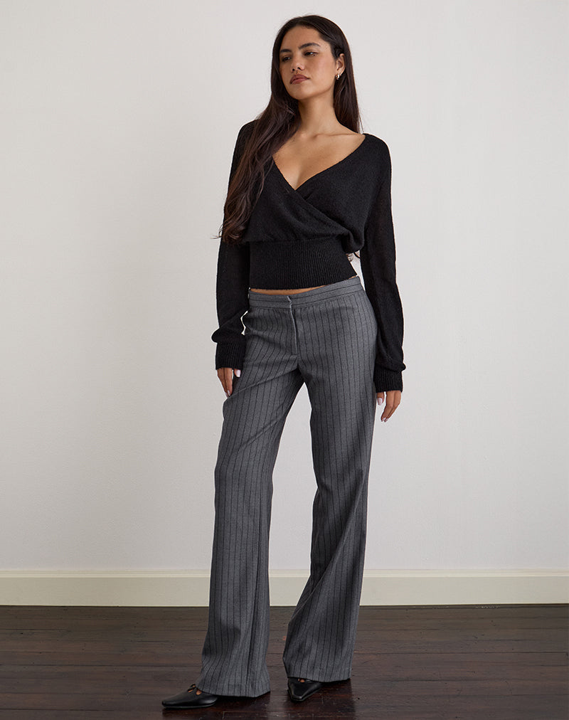 Imagen de Ganta Slim Trouser in Pinstripe Charcoal