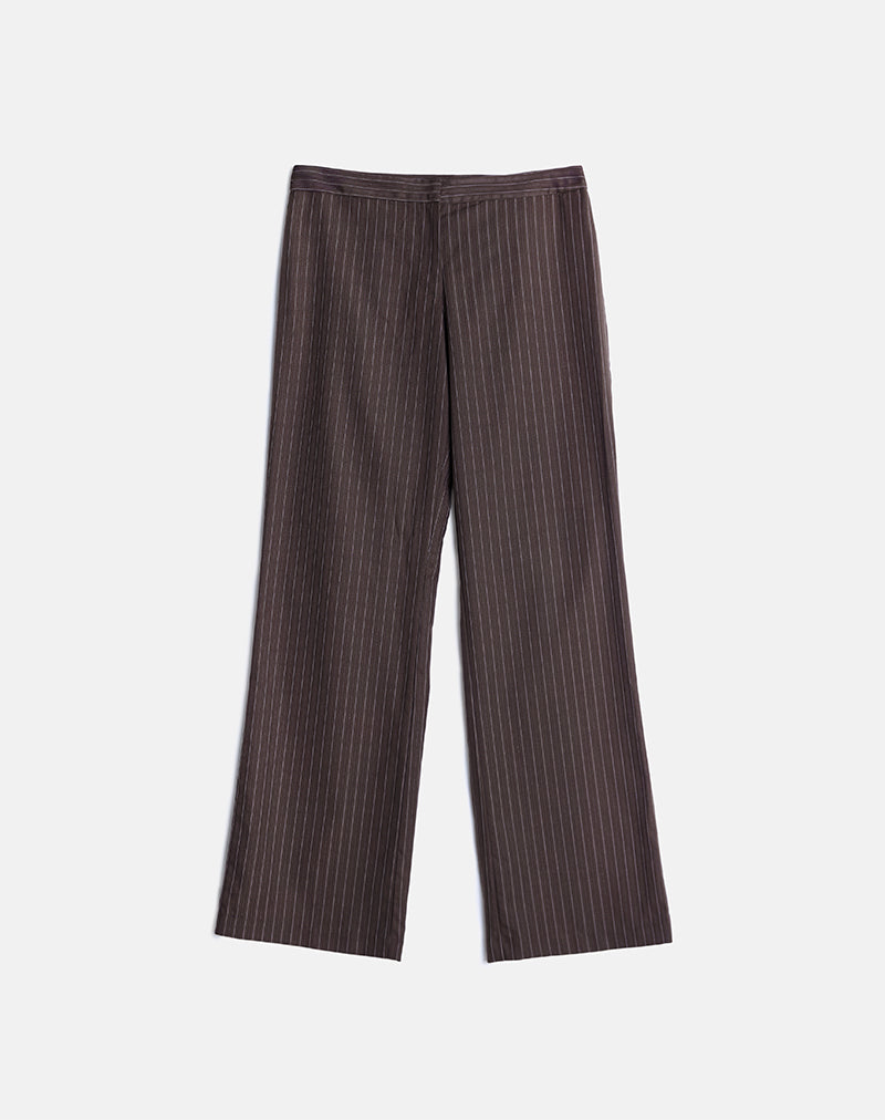 Imagen de Ganta Slim Trouser in Stripe Marrón chocolate