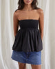 Imagen de Gaux Puffball Shirred Bandeau Top en Negro