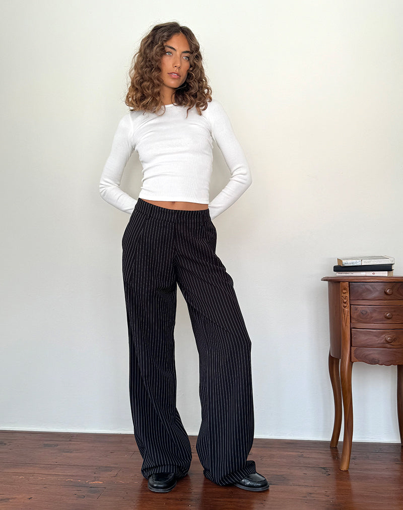 Pantalón Hondra de raya diplomática negro