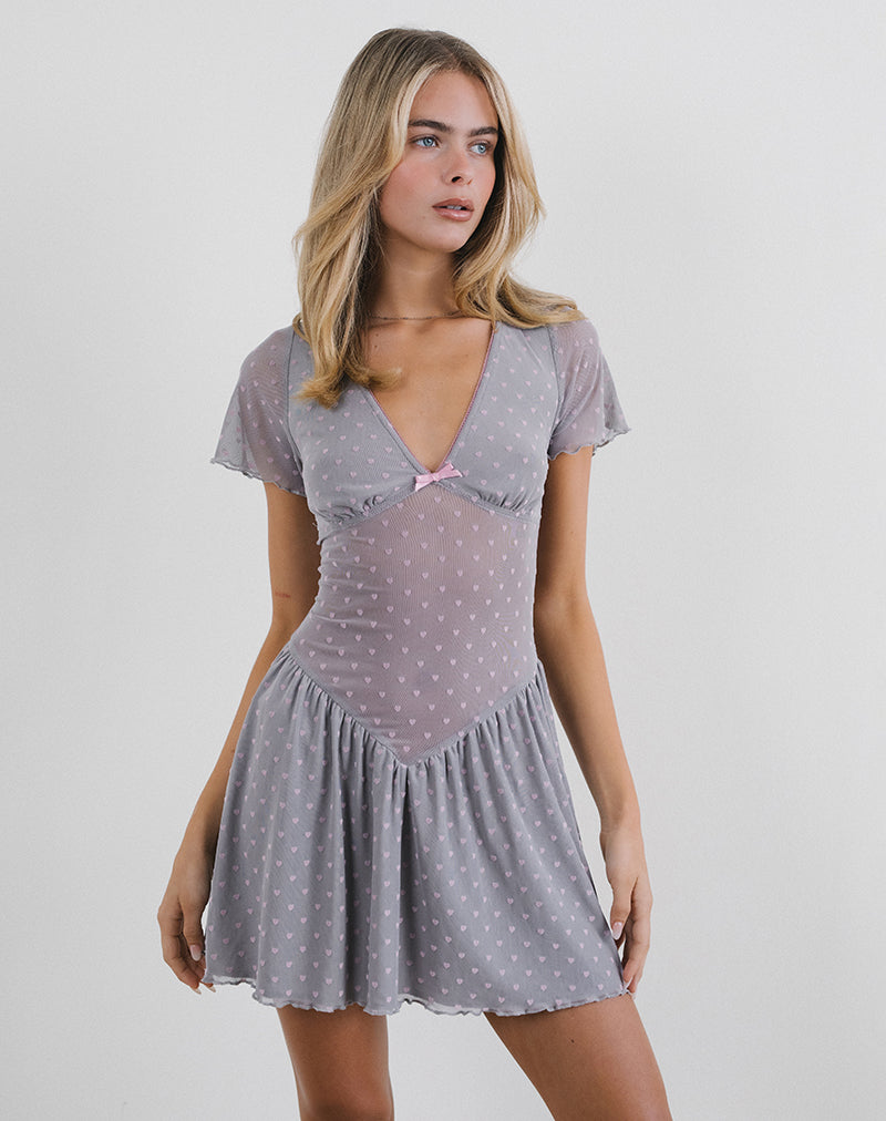 Imagen de Geni Mini Dress in Heart Flock Grey