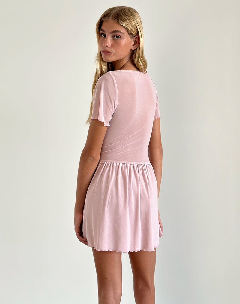 Imagen de Geni Mini Vestido de Malla Rosa Bebé