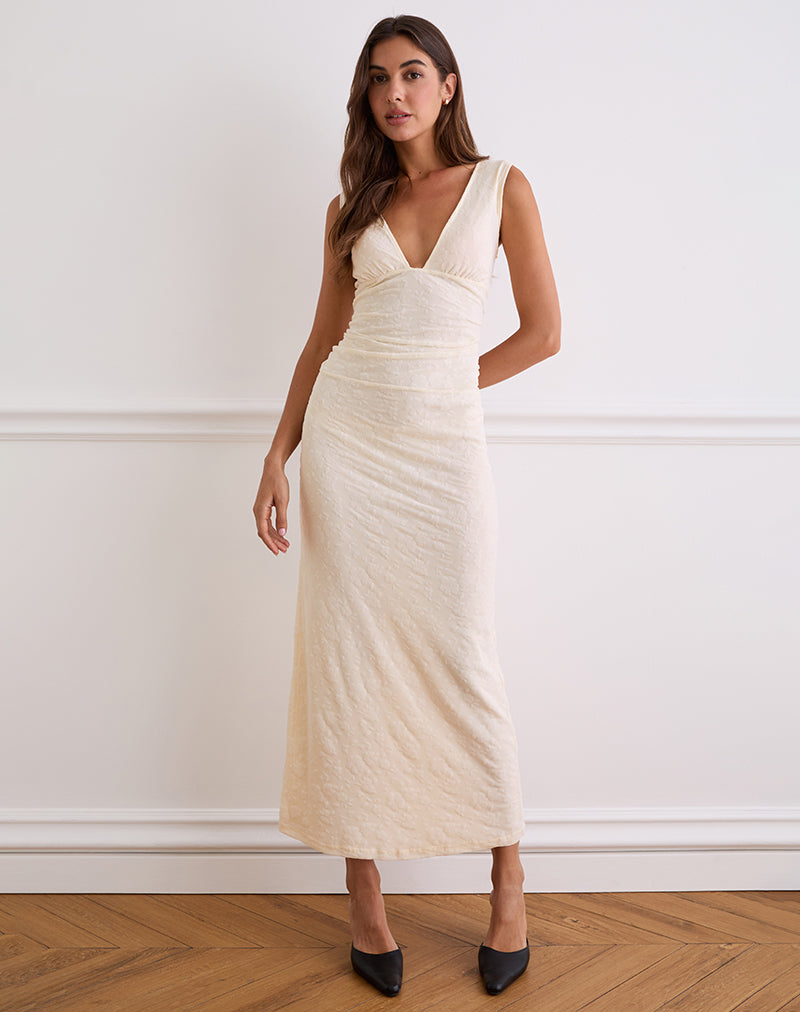 Maxi Vestido Gerda en Crema Flock Floral