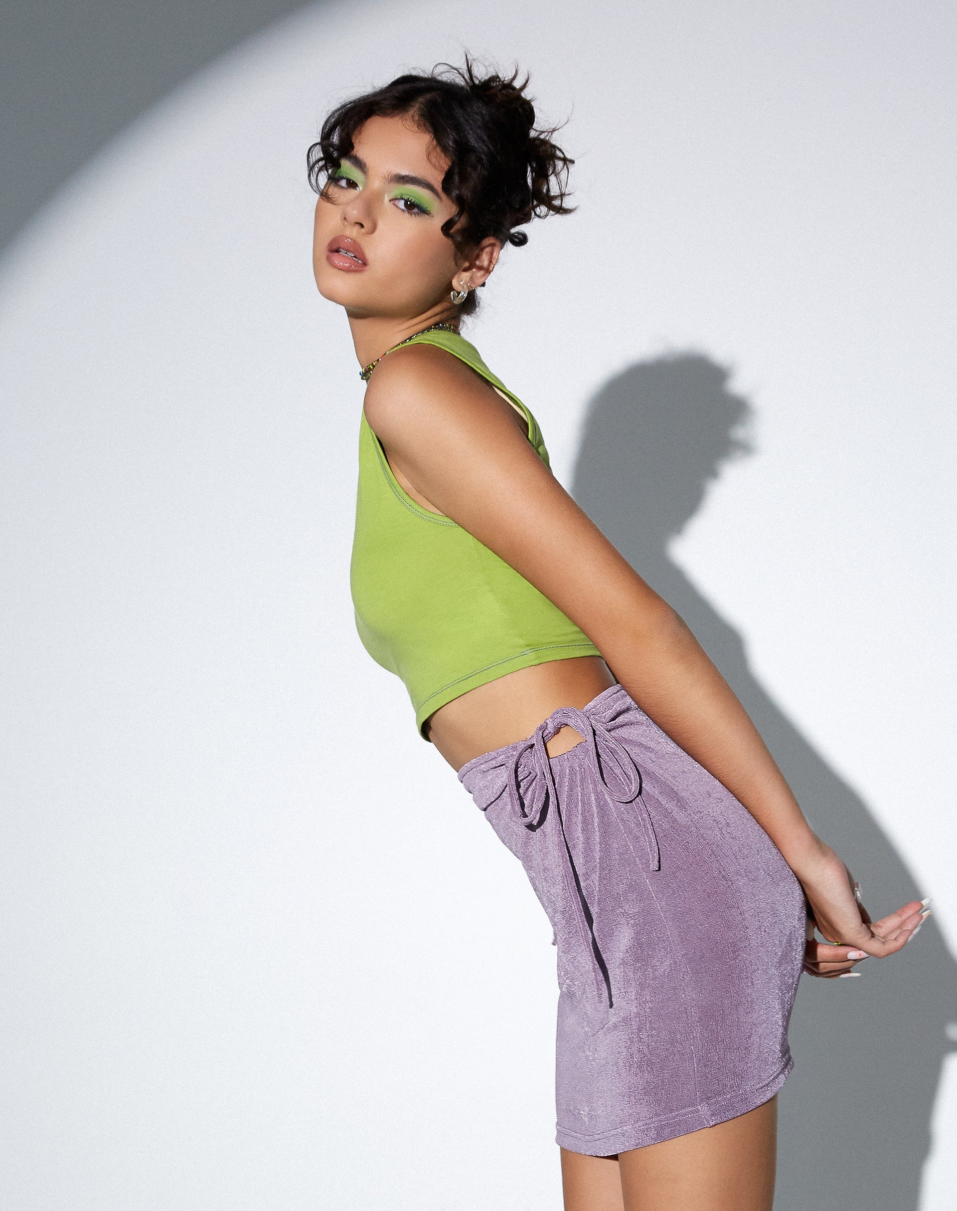 Imagen de MOTEL X OLIVIA NEILL Minifalda Midang de crepé Lavanda