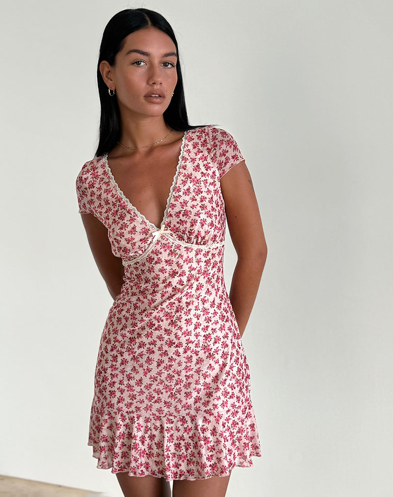 Imagen del vestido Ginevra en Gardenia Romantic con ribete de encaje
