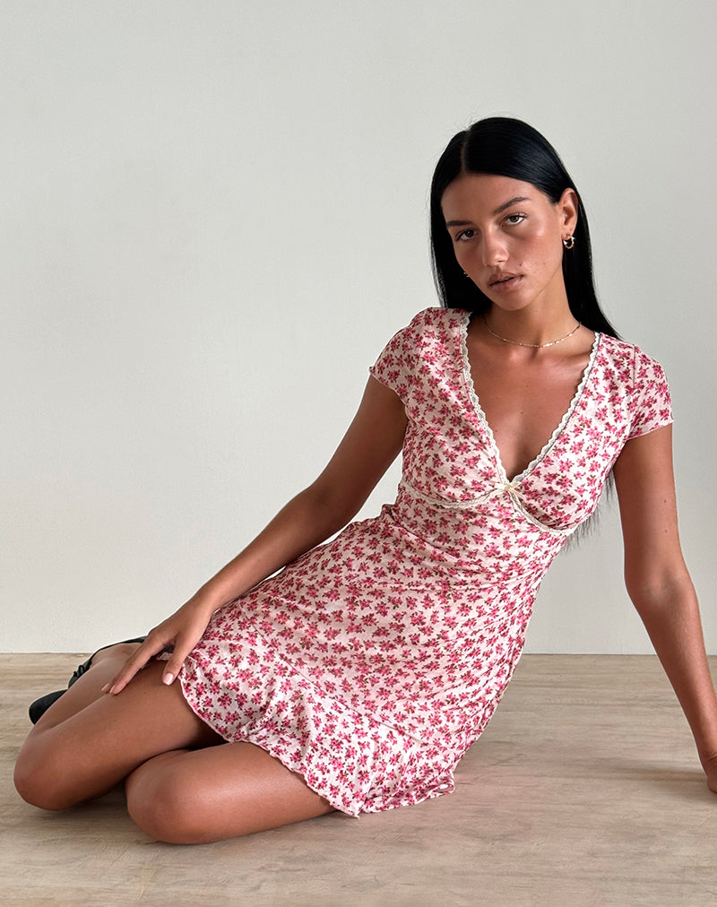 Imagen del vestido Ginevra en Gardenia Romantic con ribete de encaje
