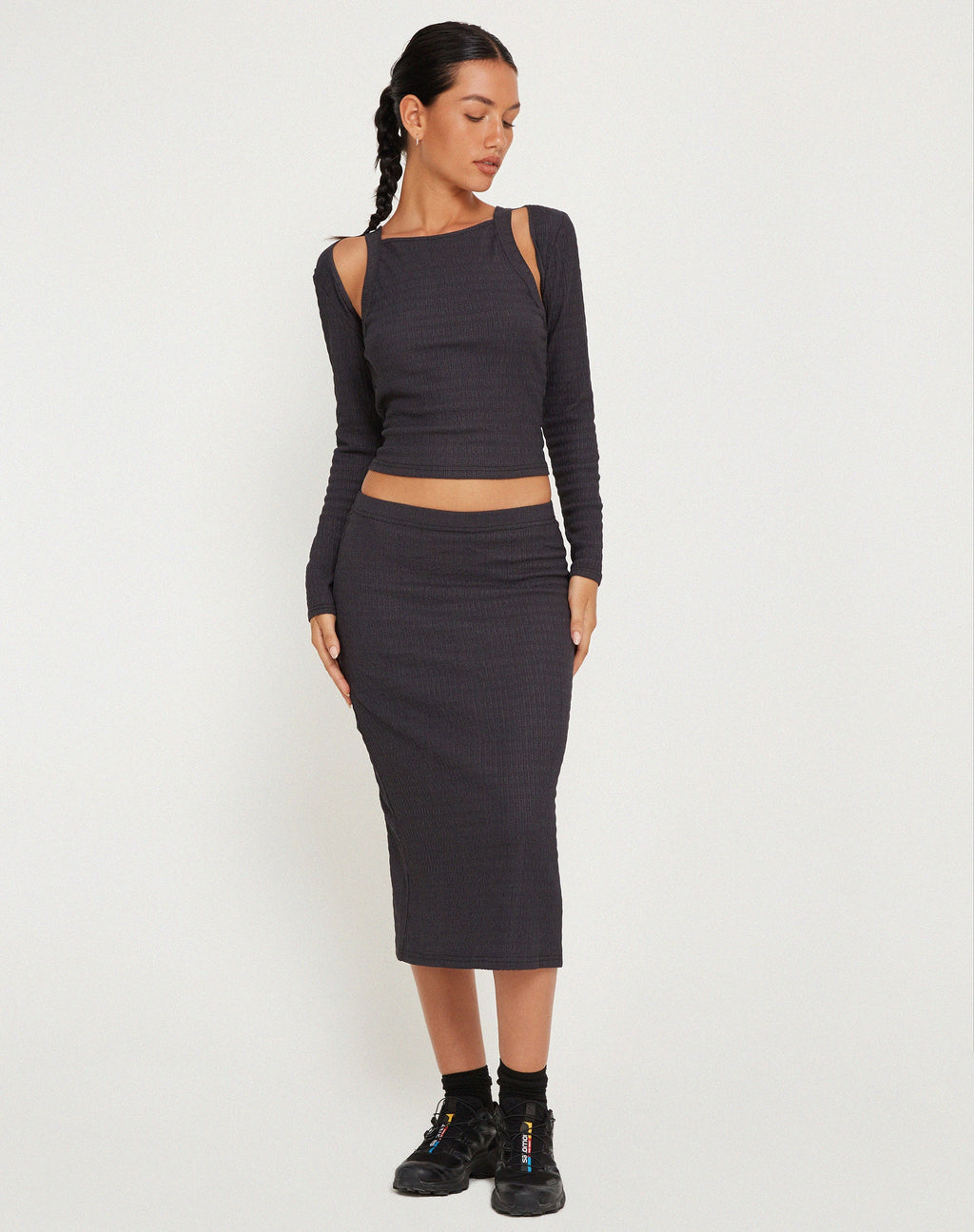 Top Ginny en color Crinkle Charcoal