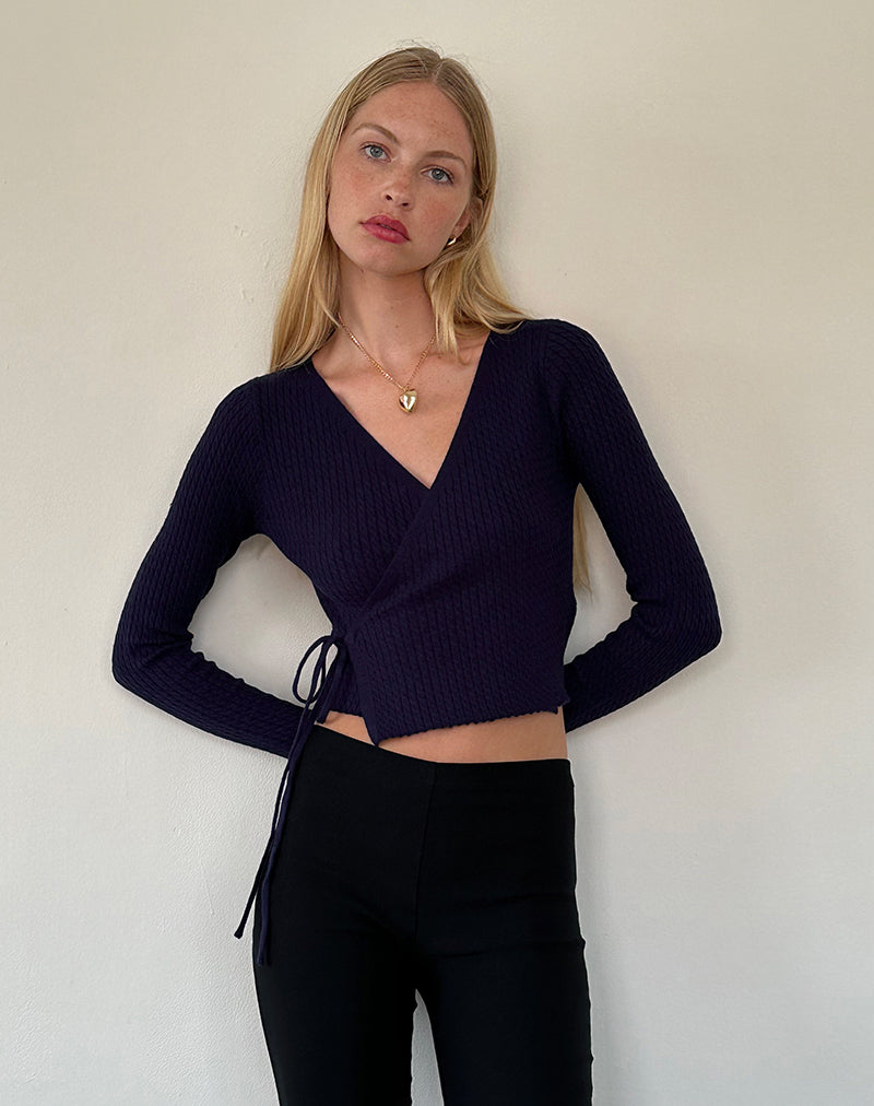Chaqueta de punto Gisela en azul noche