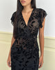 Imagen de Giuliana Wrap Top en Flock Leaf Flower Negro