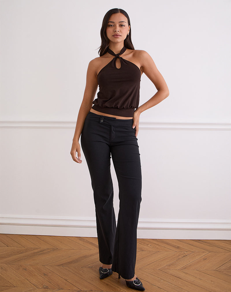 Imagen de Giunea Knot Halter Top en Chocolate amargo