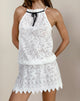 Imagen de Gladia Minivestido con cuello halter de encaje sin forro Blanco