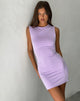 Imagen de Gleny Mini Vestido Bodycon Cuello Cruzado en Slinky Lila