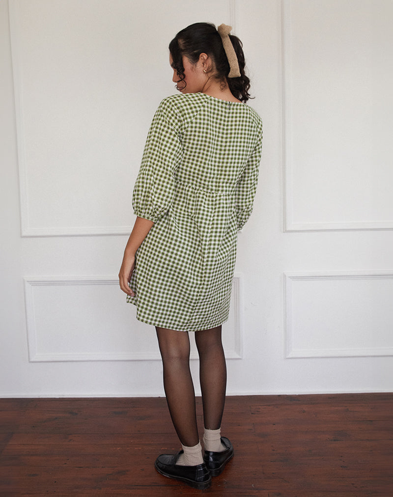 Imagen de Grace Mini Dress in Gingham Oliva