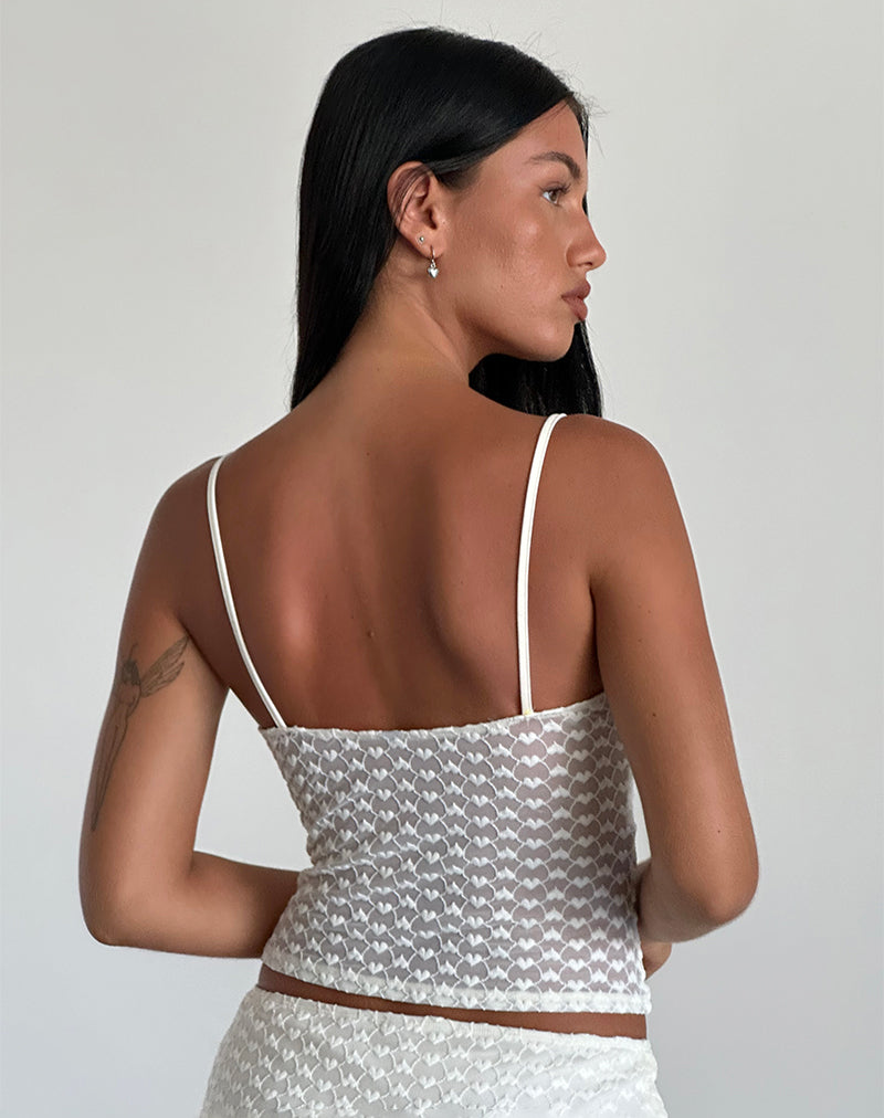 Imagen de Grafika Cami Top en encaje corazón marfil