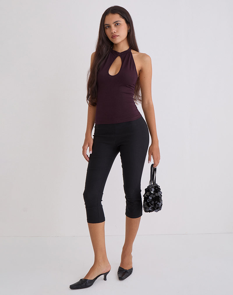 Image of Gretita High Neck Top in Jersey Redwood