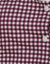 Mini Gingham Vino con Encaje Blanco