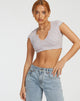 imagen de Guanna Crop Top en Stripe Rib Azul y Melocotón