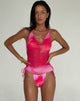 Imagen de Hakoni Top de Malla con Cuello Haltern en Rosa Acuarela
