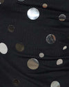 Negro con lunares plateados