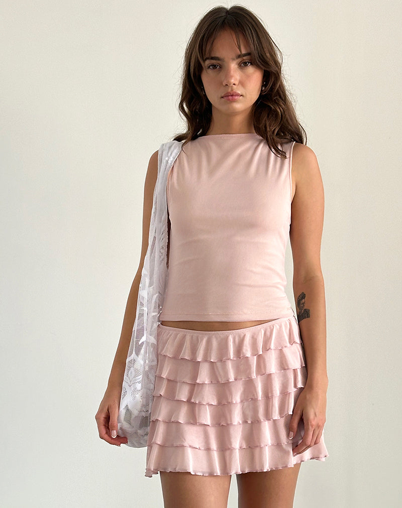 Minifalda Cartina de malla de piel de melocotón